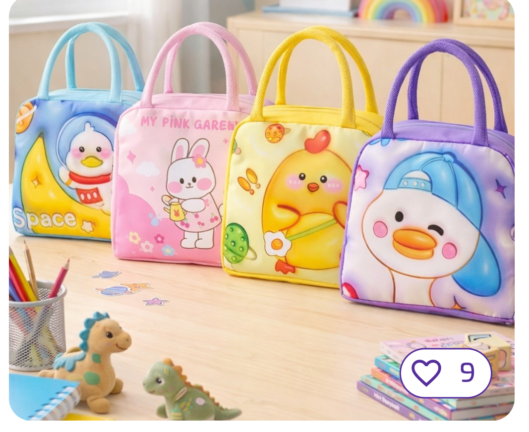 3D printed cartoon  insulated lunch bag for kids